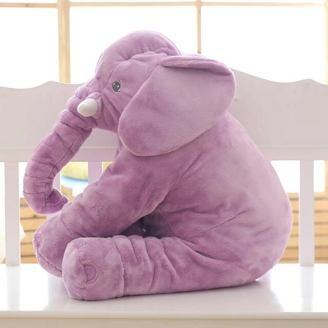 Weiches Kuschelkissen Elefant für Kinder, detailreiches Design, in Blau, Gelb, Grau, Lila, Rosa erhältlich, 40cm/60cm.