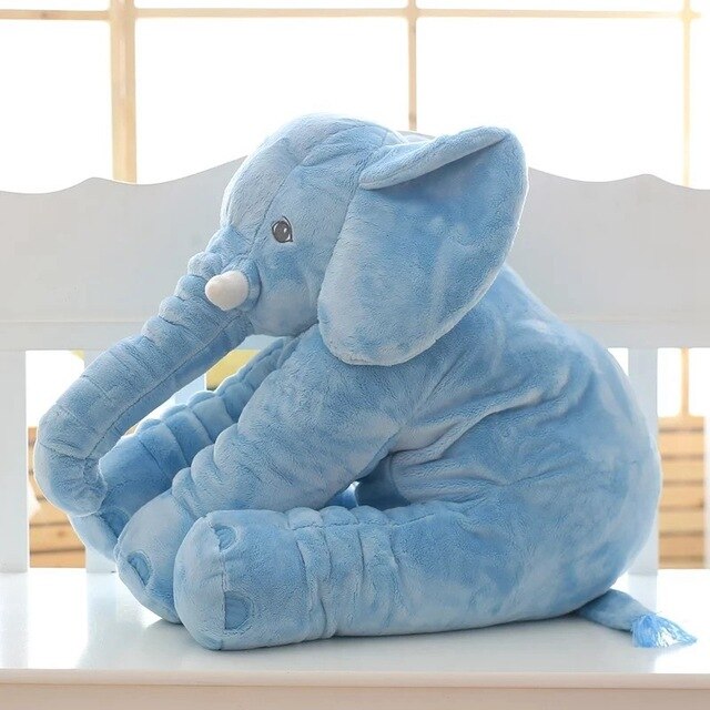 Weiches Kuschelkissen Elefant für Kinder, detailreiches Design, in Blau, Gelb, Grau, Lila, Rosa erhältlich, 40cm/60cm.