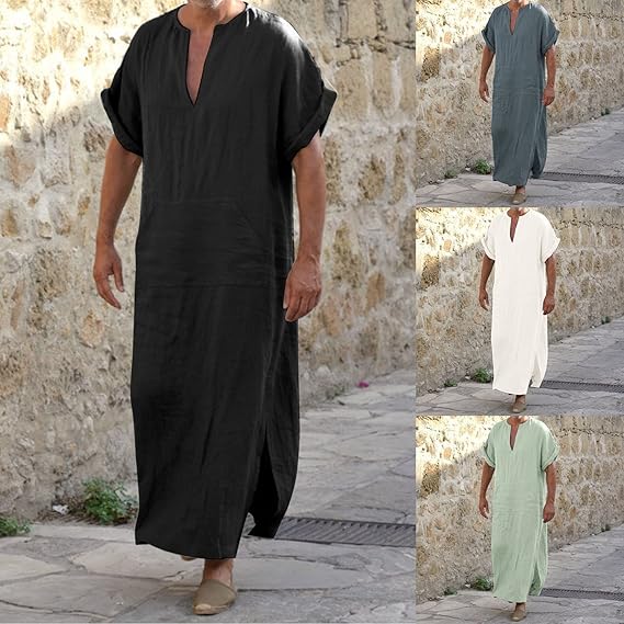 "Weiße Djellaba mit V-Ausschnitt, Damen Loungewear, entspanntes Design, elegante Passform, hochwertige Materialien"