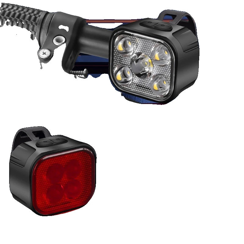 "Wiederaufladbare LED-Fahrradlichter Set: Frontlicht mit 350 Lumen, Rücklicht mit 12 Modi, IPX65 wasserfestes Design."