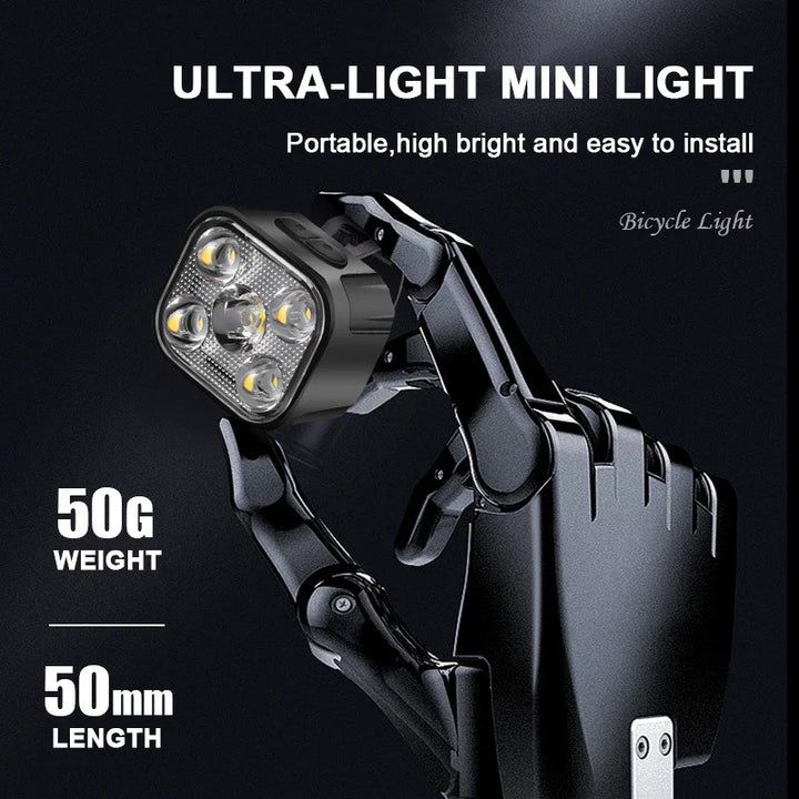 "Wiederaufladbare LED-Fahrradlichter Set: Frontlicht mit 350 Lumen, Rücklicht mit 12 Modi, IPX65 wasserfestes Design."