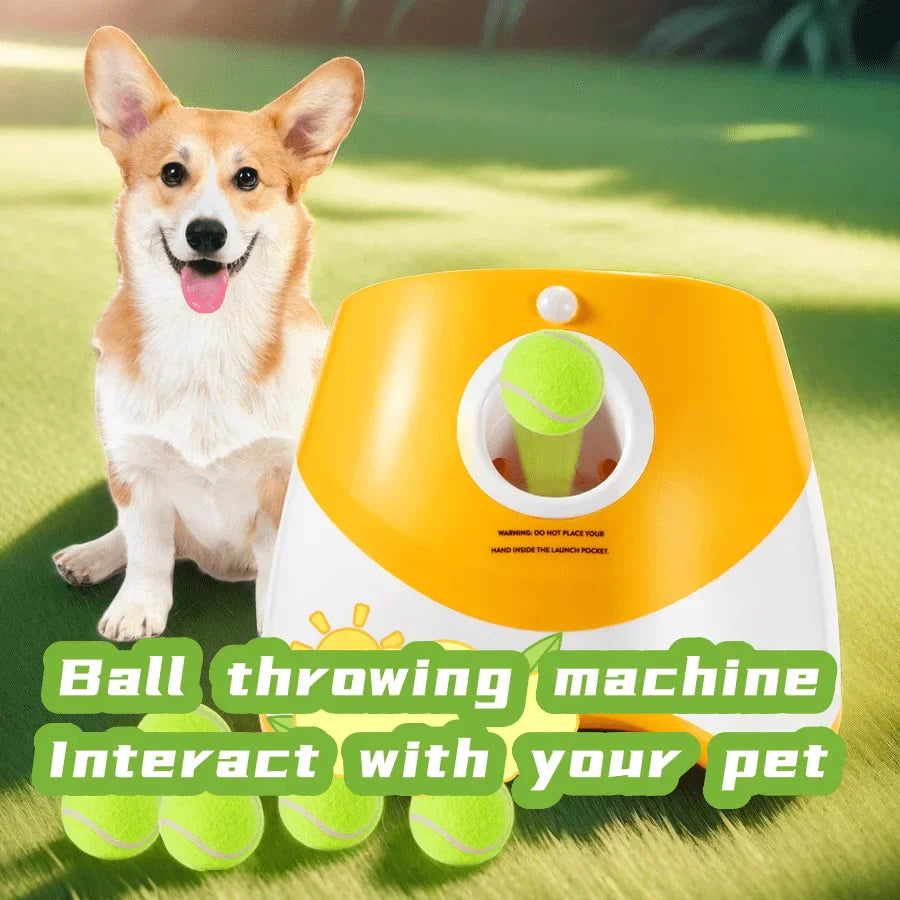 "Wiederaufladbarer, verstellbarer automatischer Ballwerfer für Hunde mit modernem Design aus hochwertigem Kunststoff."