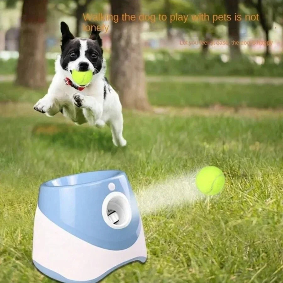 "Wiederaufladbarer, verstellbarer automatischer Ballwerfer für Hunde mit modernem Design aus hochwertigem Kunststoff."