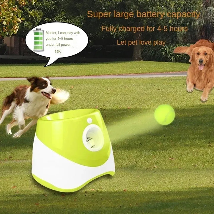 "Wiederaufladbarer, verstellbarer automatischer Ballwerfer für Hunde mit modernem Design aus hochwertigem Kunststoff."