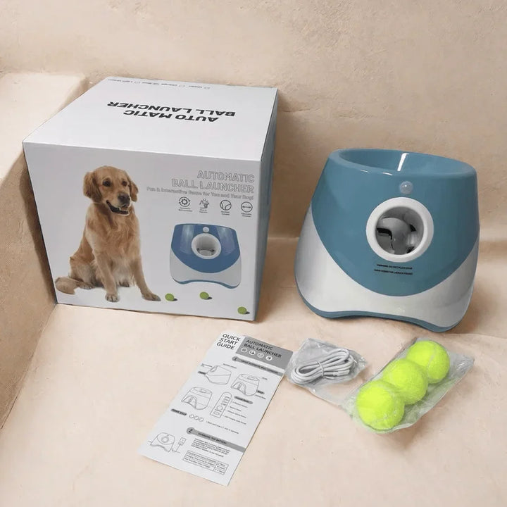"Wiederaufladbarer, verstellbarer automatischer Ballwerfer für Hunde mit modernem Design aus hochwertigem Kunststoff."