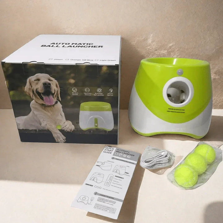 "Wiederaufladbarer, verstellbarer automatischer Ballwerfer für Hunde mit modernem Design aus hochwertigem Kunststoff."