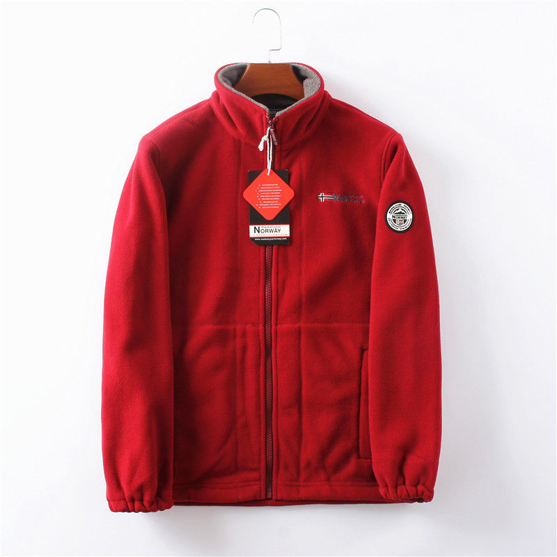 Winddichte Herren Fleece Jacke, grau, elegant, atmungsaktiv, mit versteckten Taschen, ideal für kalte Herbst- und Wintertage.