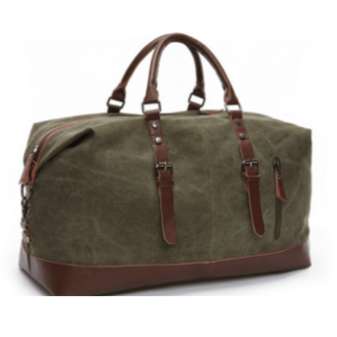 "Womens Reisetasche in Armeegrün, robust und geräumig, ideale Größe 54x33x24cm, mit Tragegriffen und Schulterriemen."