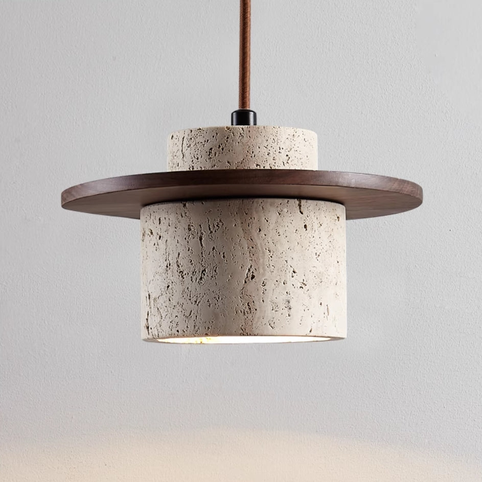 Travertin-Pendelleuchte für elegantes Interieur