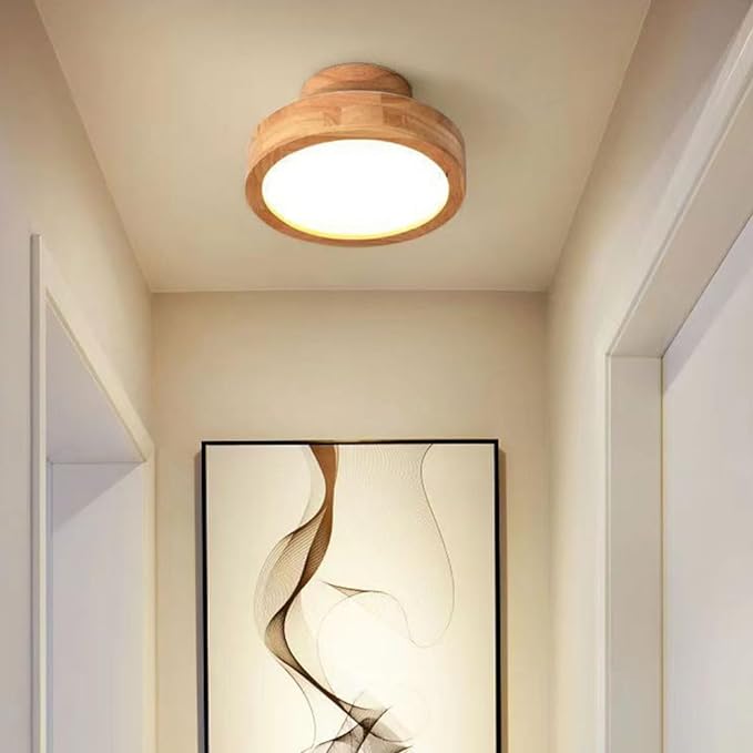 Moderne Holz-LED-Deckenleuchte