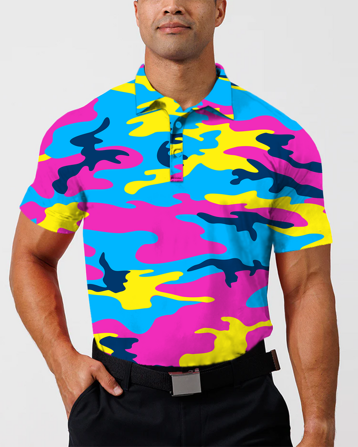 Dean's™ Neon Camo Polo – Stylisch und bequem