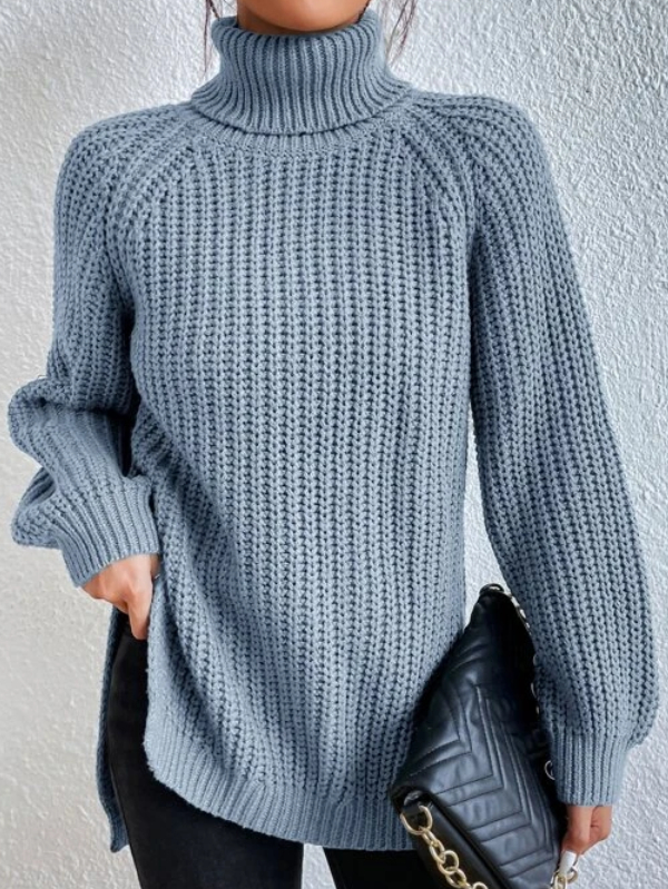 Theresa langärmeliger Rollkragenpullover aus Baumwolle®