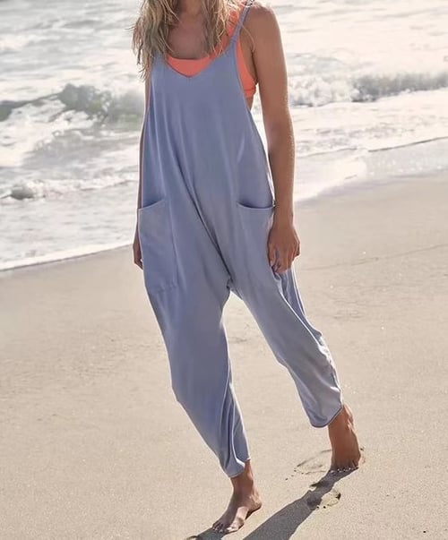 Theresa's™ Jumpsuit mit weitem Bein und Taschen – Strahlen Sie in den Sommer